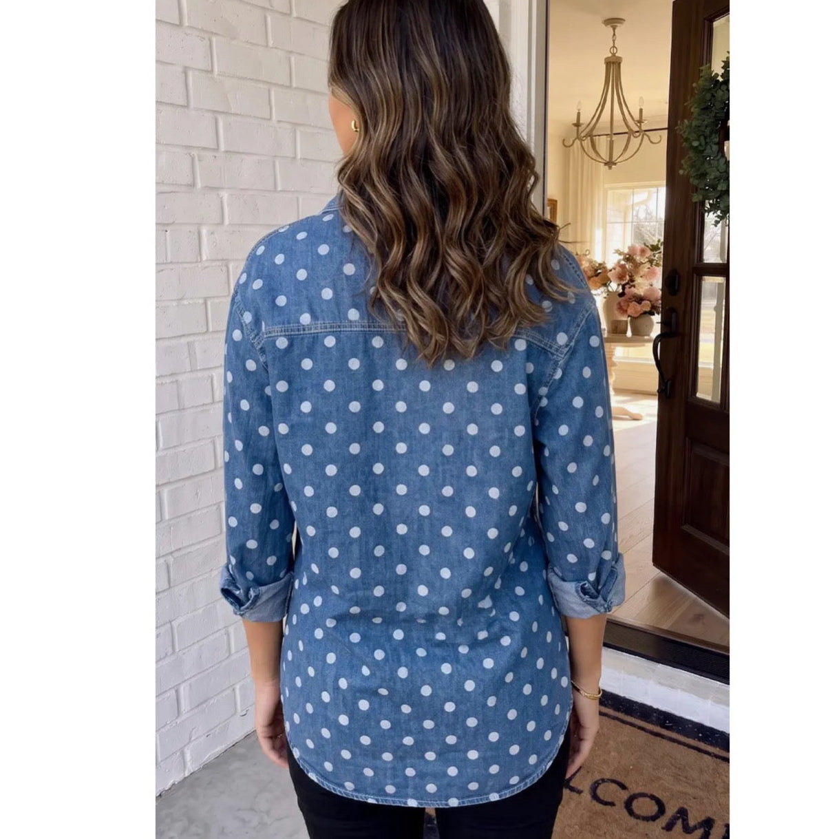 Polka Dot Collar Casual Shirt
Denim Jacket
