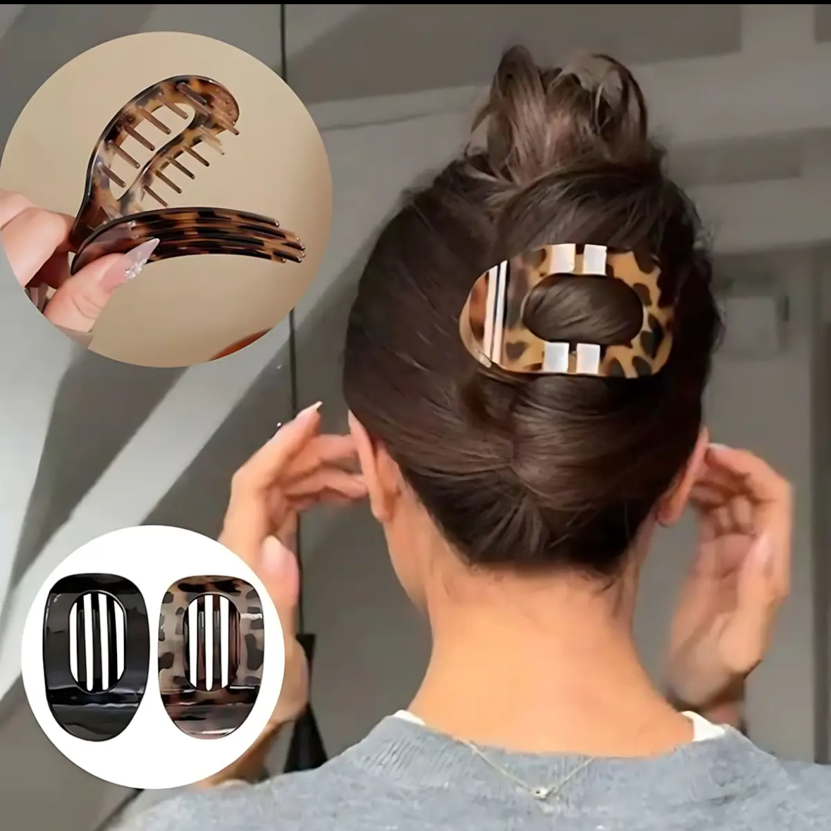 Oval Flat Hair Clip For Women, Strong Grip