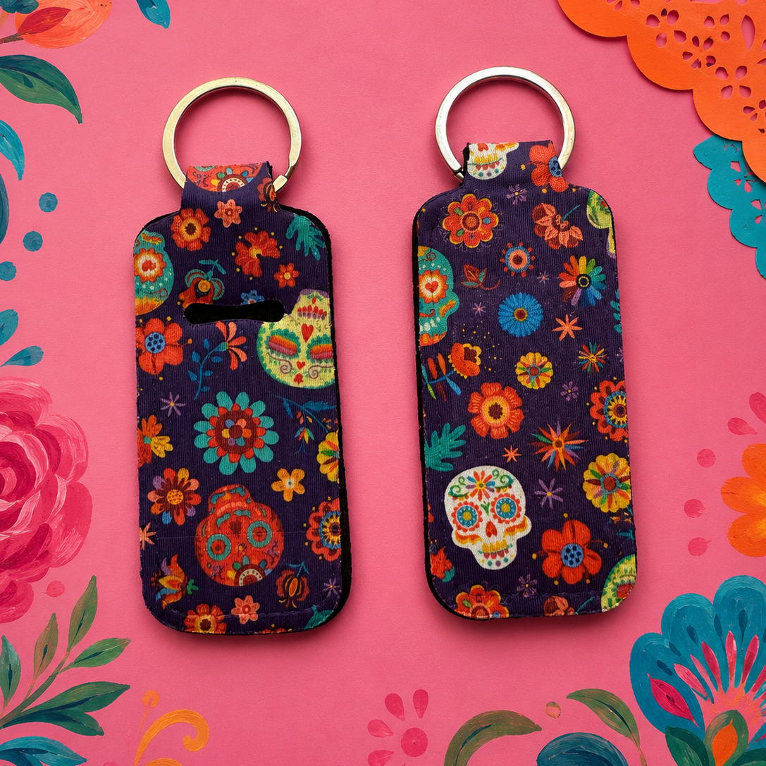 Day of the dead Chapstick keychain holder