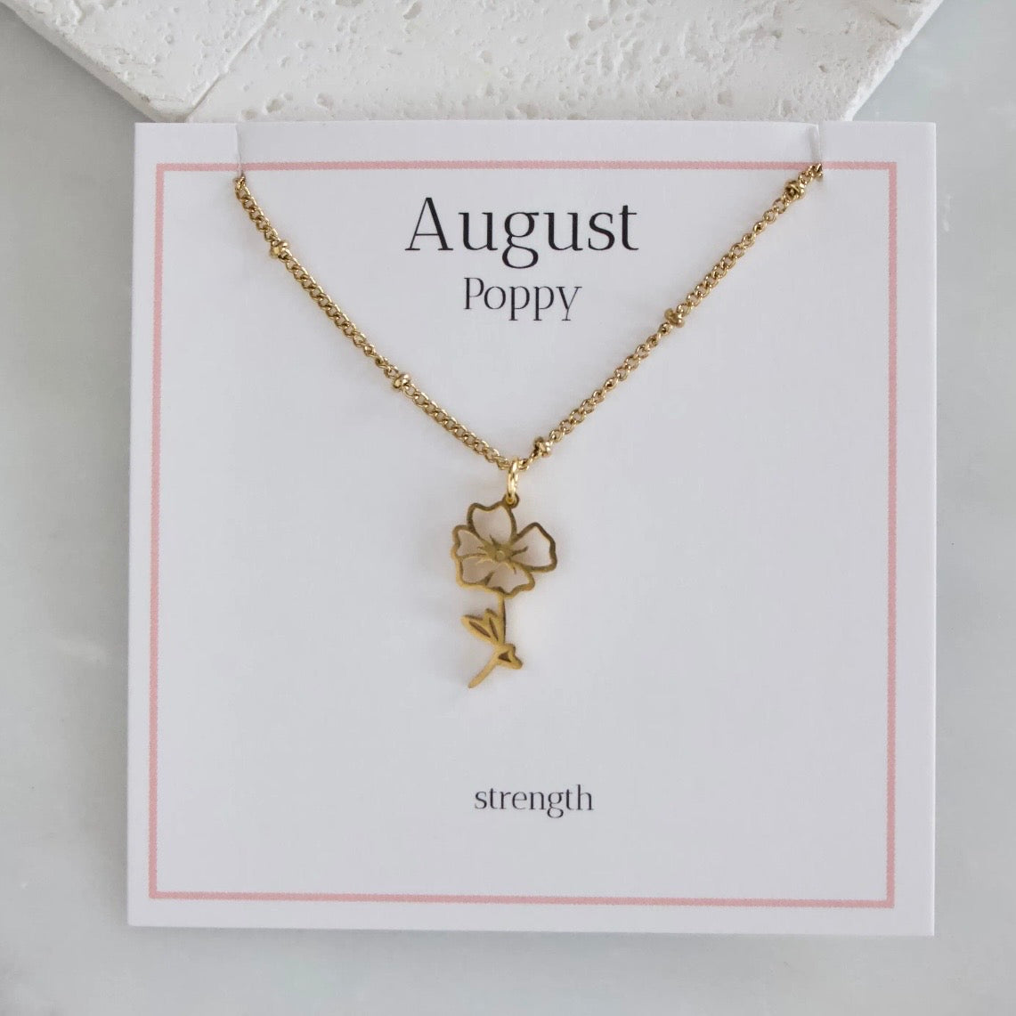Birth flower necklace