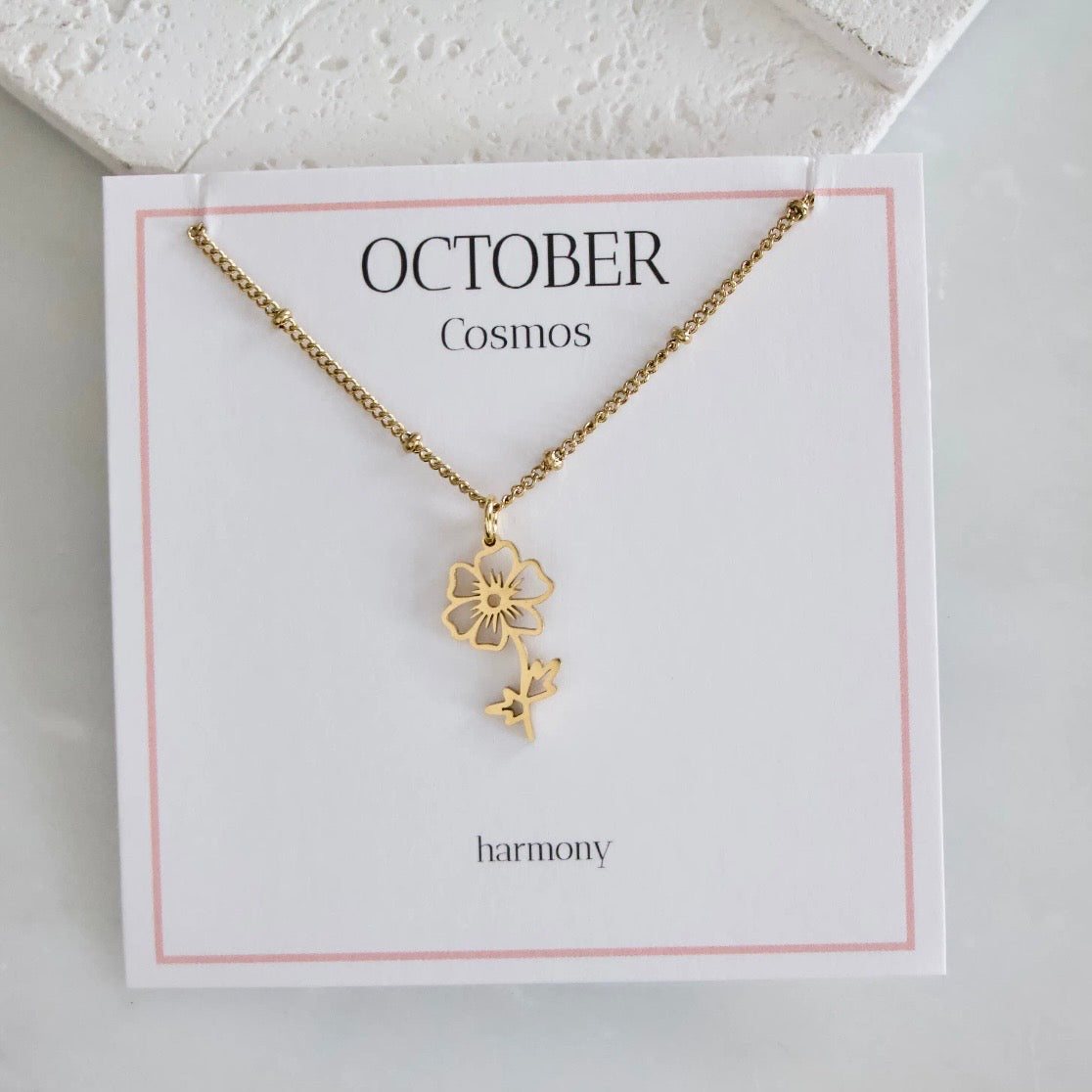 Birth flower necklace