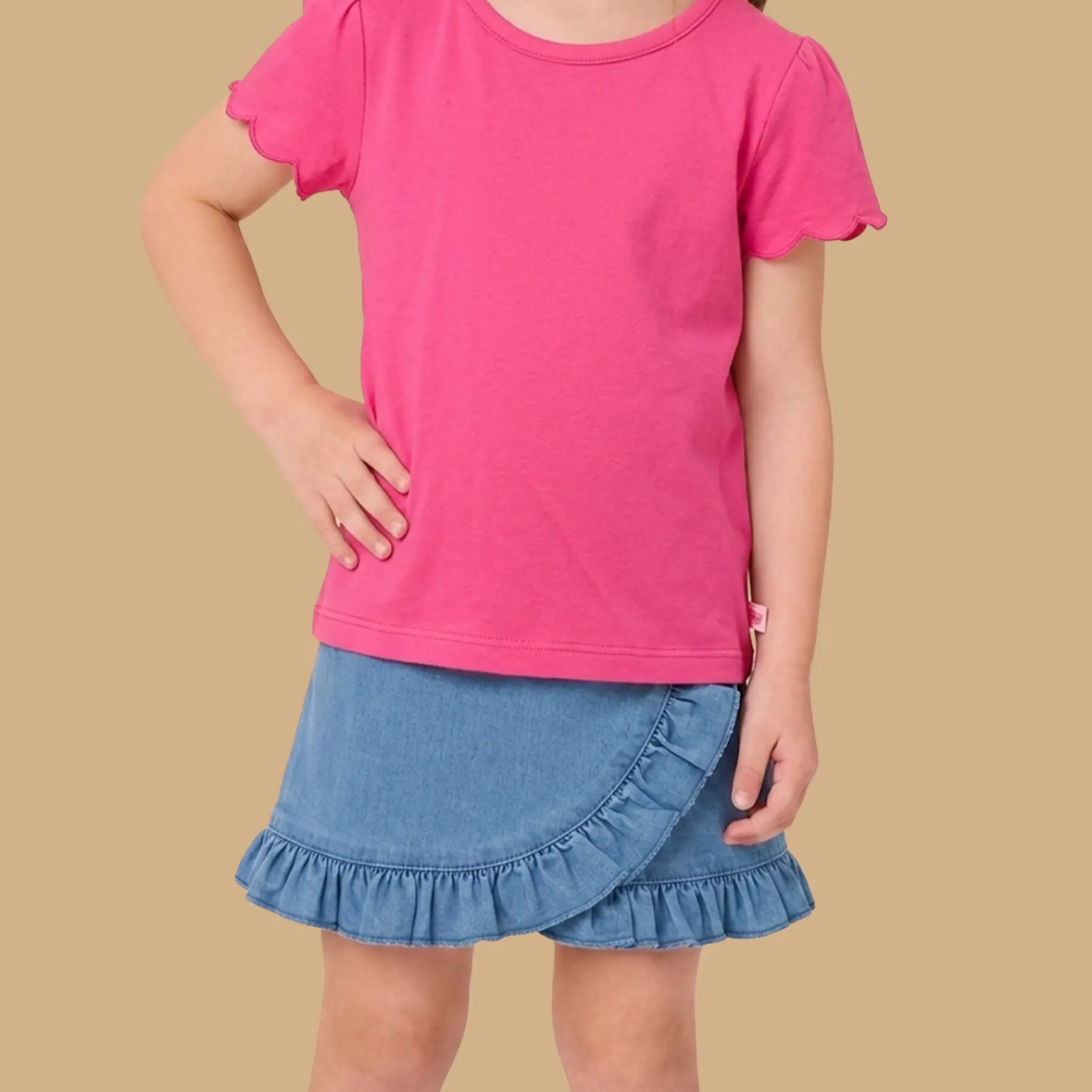 Light Wash Denim
Ruffled Jean Skort, Toddler