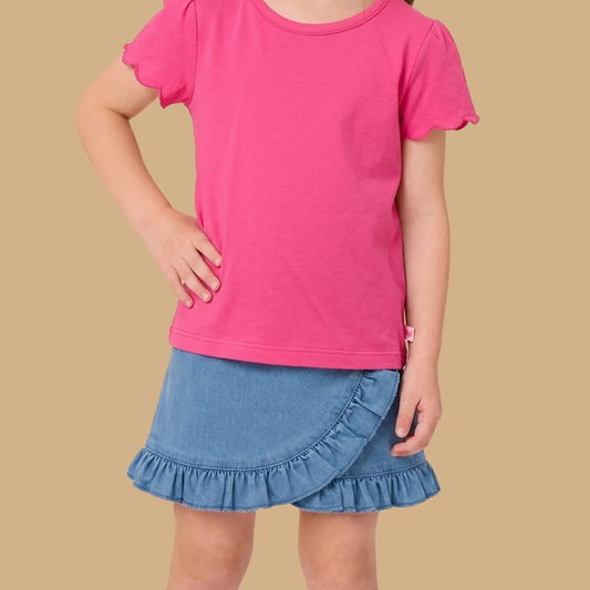 Light Wash Denim
Ruffled Jean Skort, Youth