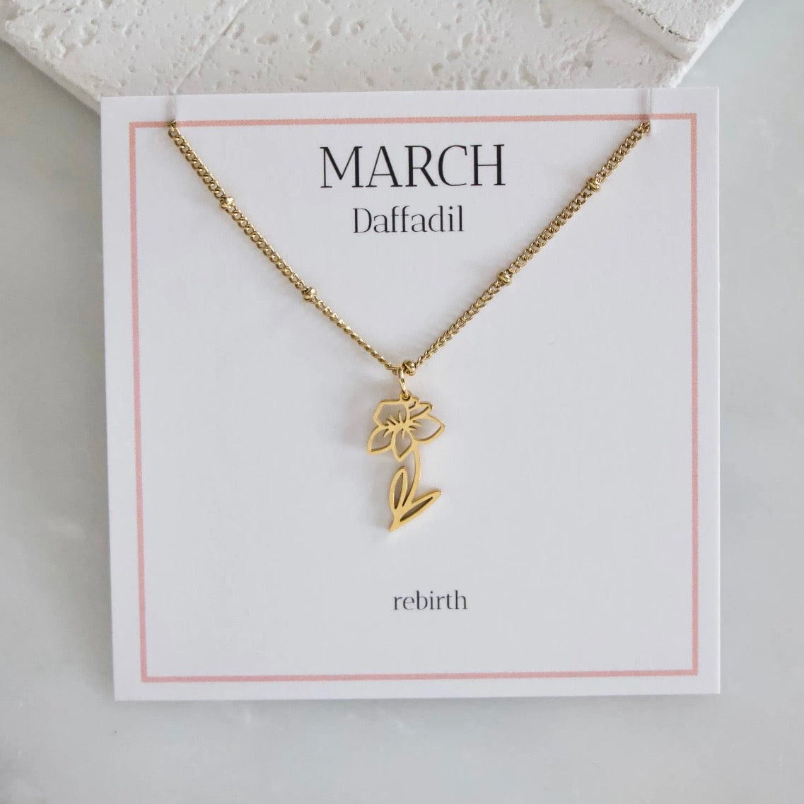 Birth flower necklace