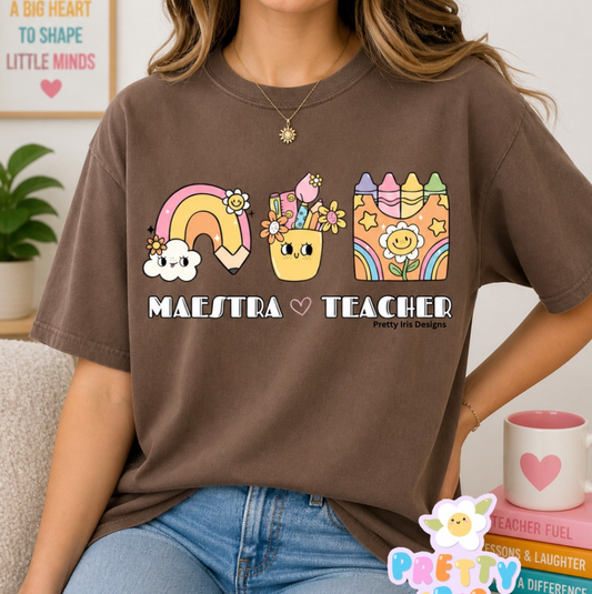 Maestra retro espresso, brown adult shirt ￼