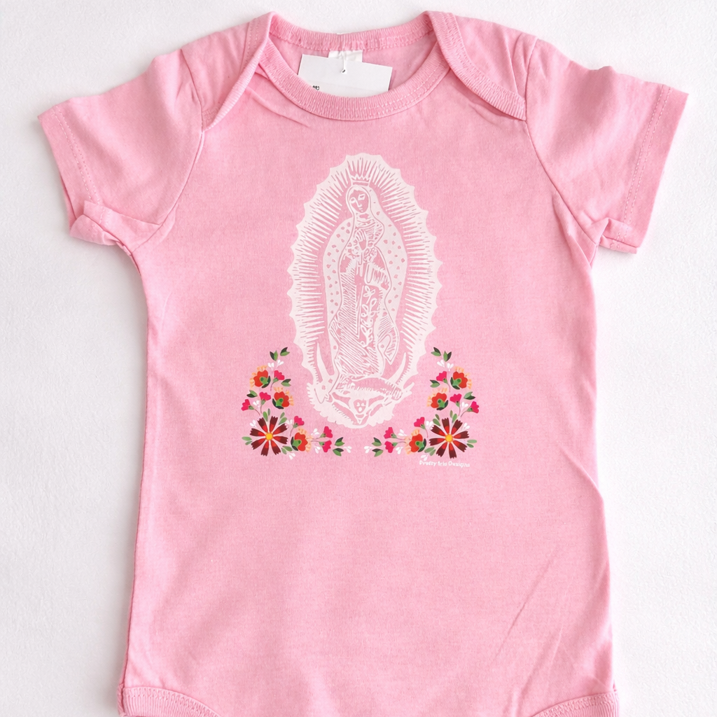 Virgin Mary, pink onesie ￼