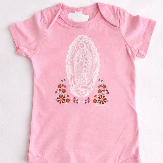 Virgin Mary, pink onesie ￼