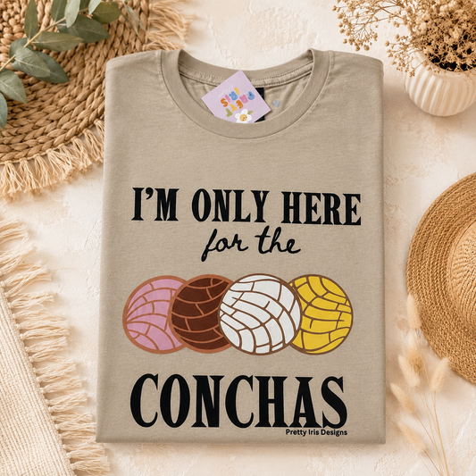 I’m only here for the concha (Original Design) Tan adult T-shirt