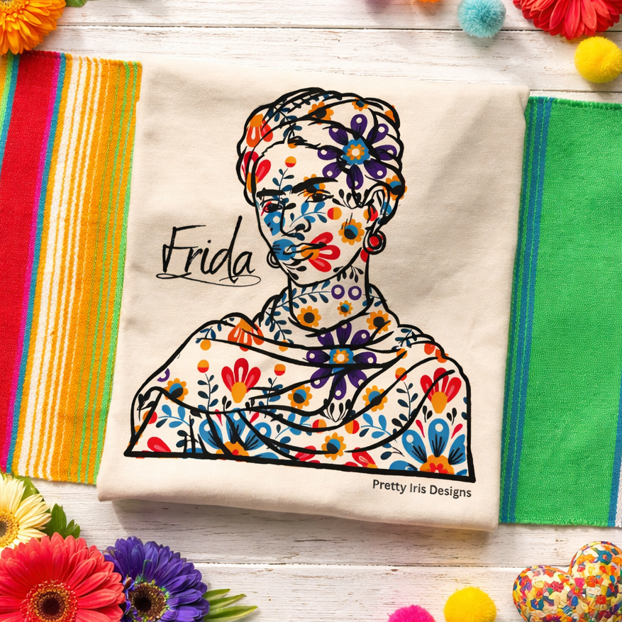 Floral Frida cream adult shirt