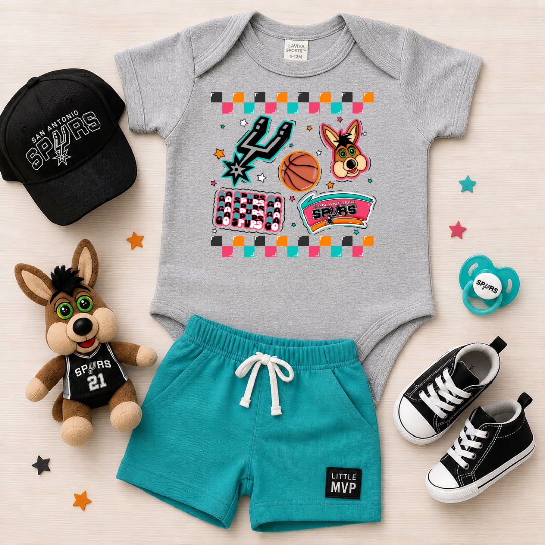 Checkered Spurs onesie ￼