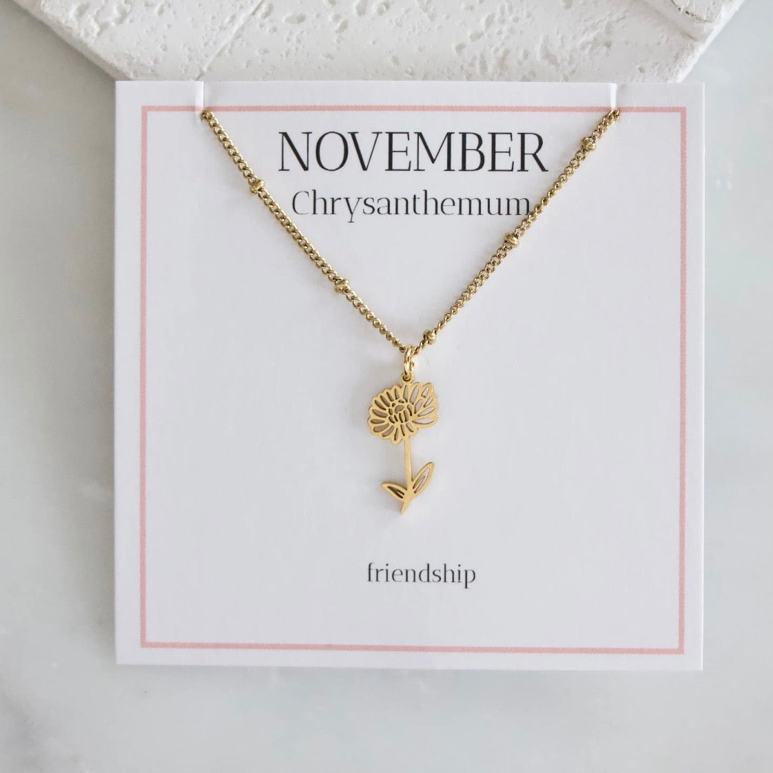Birth flower necklace