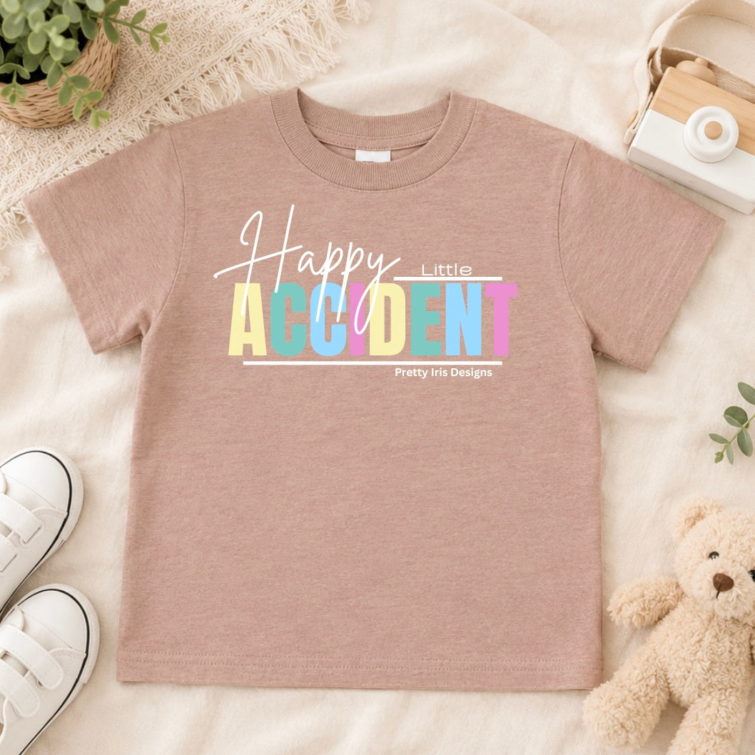 Happy little accident unisex Peach toddler Tee