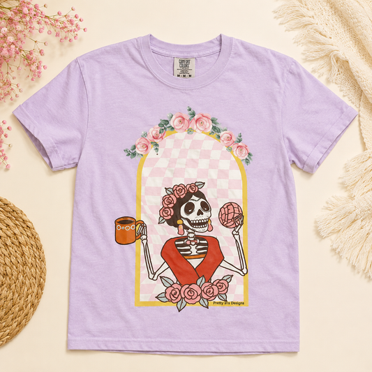 Skeleton Concha Light Purple Adult T-Shirt