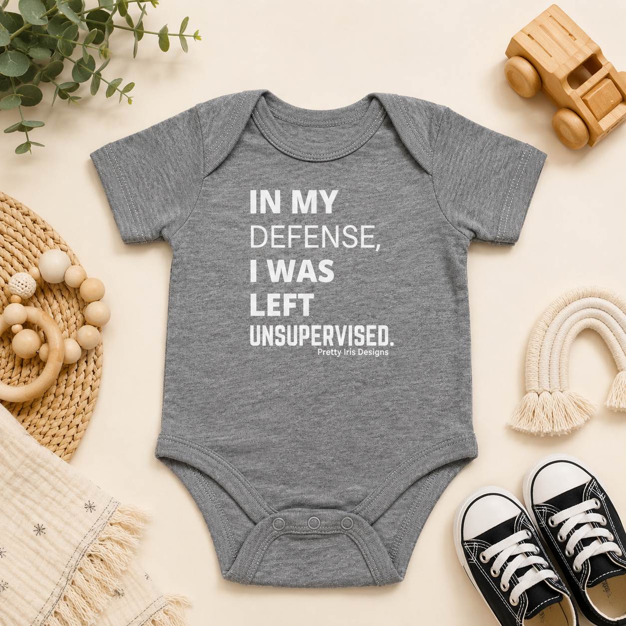 In my defense, I was left unsupervised, sports gray onesie