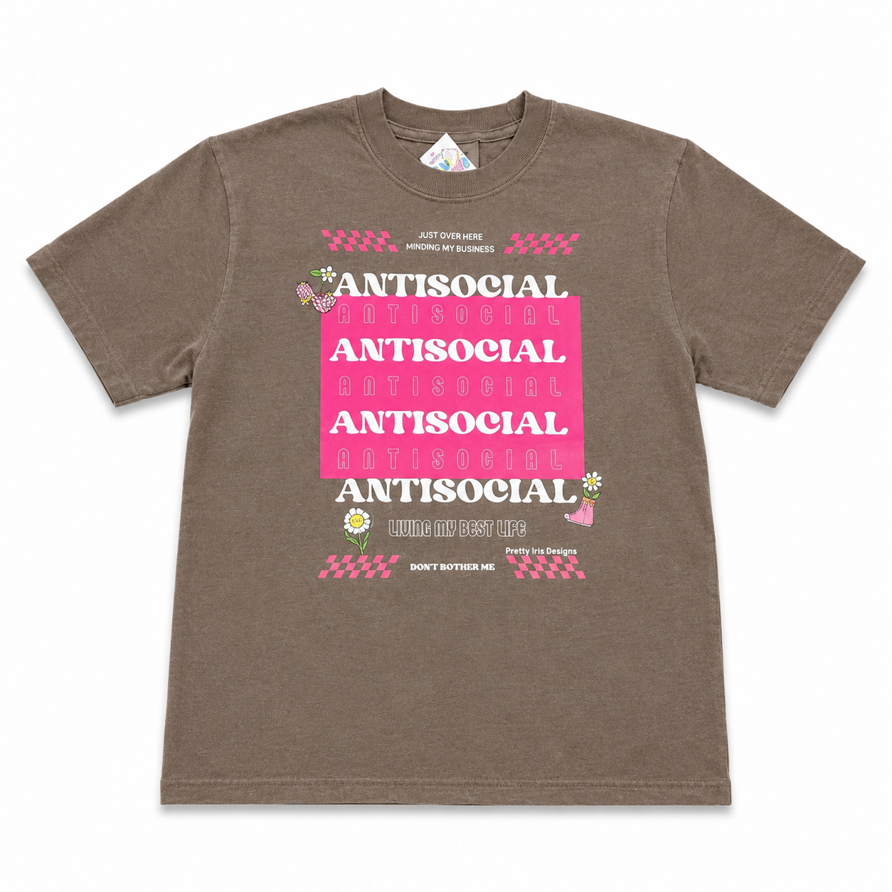 Antisocial Espresso Brown Adult T-Shirt