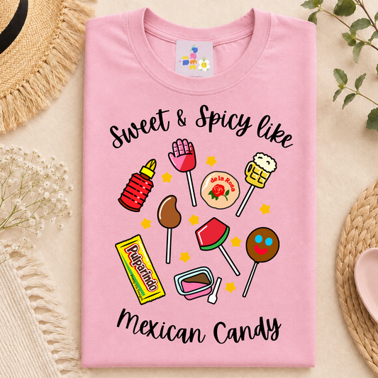 Sweet and spicy like Mexican candy pink Adult T-Shirt