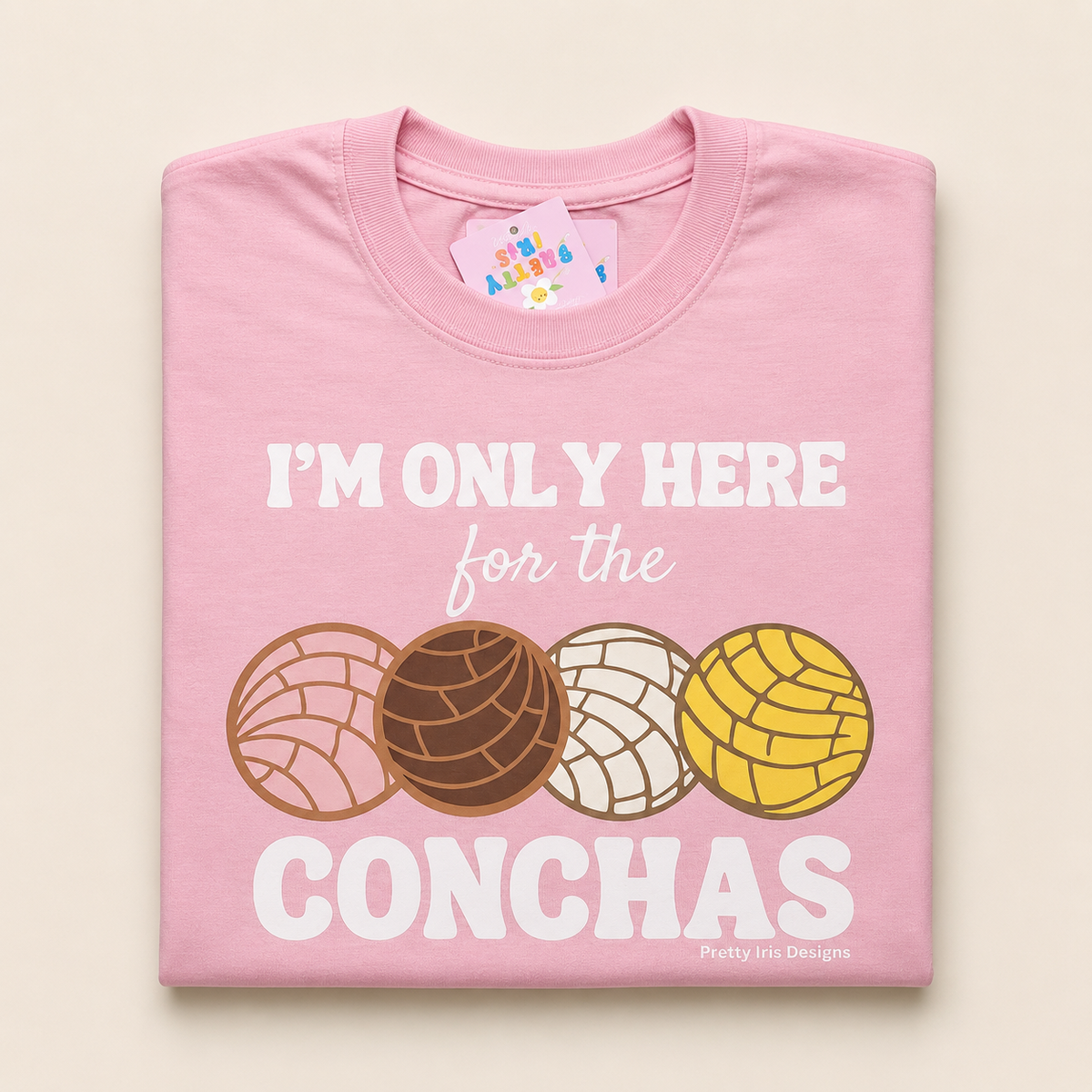 I’m only here for the concha Pink adult T-shirt