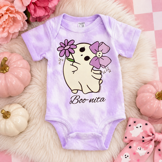 Boo-Nita Tie-Dye Purple Onesie