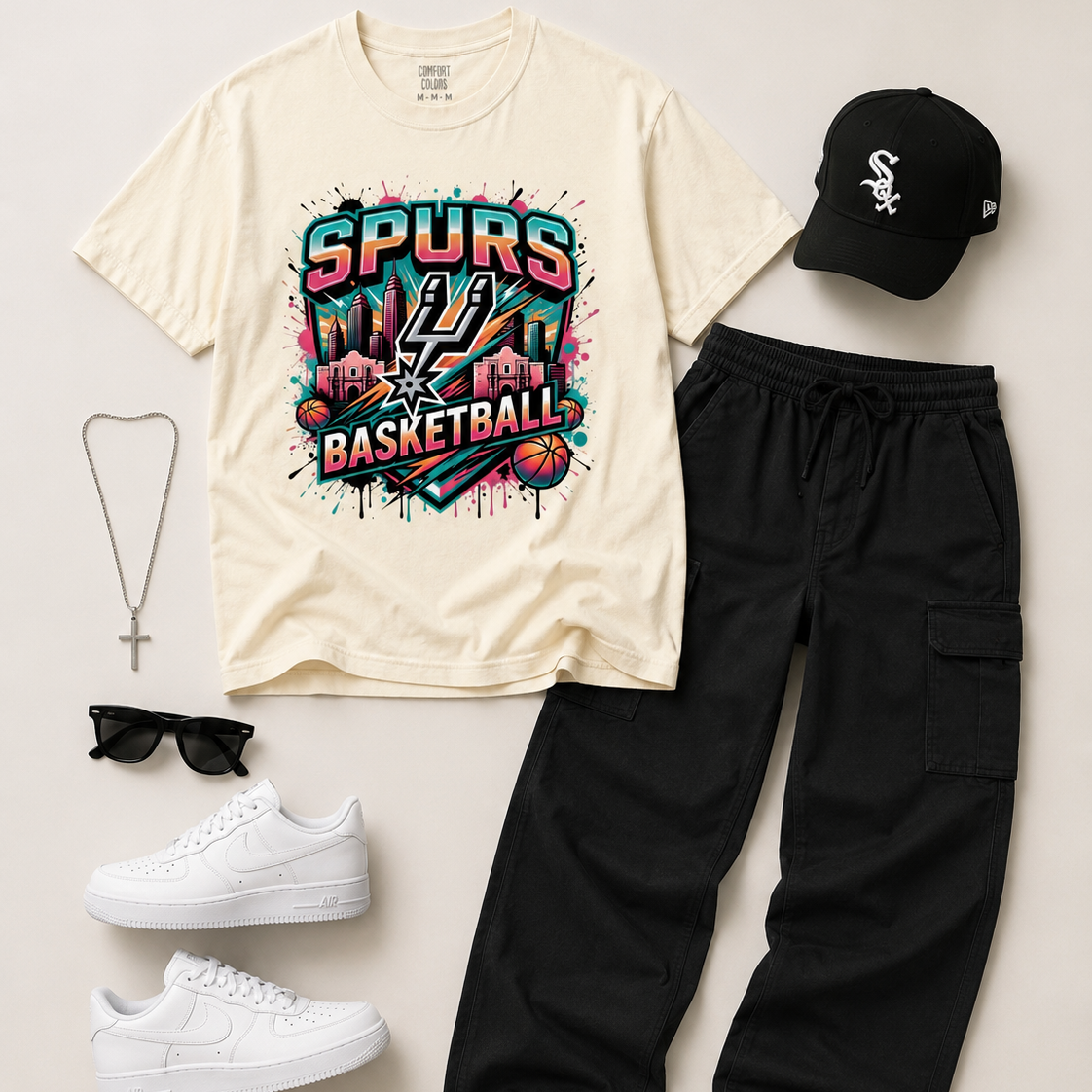 Basketball Spurs Adult T-shirt ￼