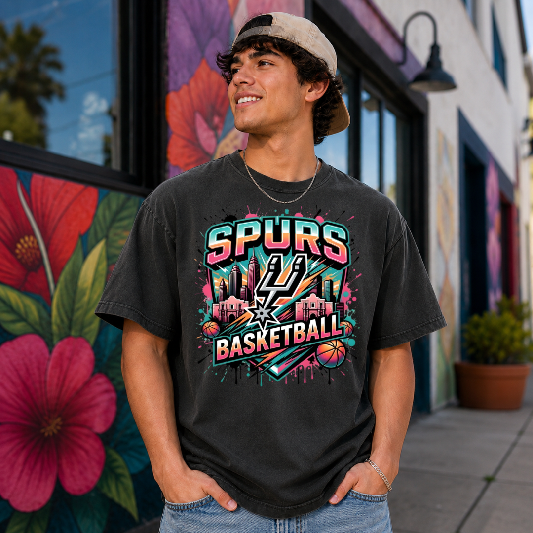 Basketball Spurs Adult T-shirt ￼