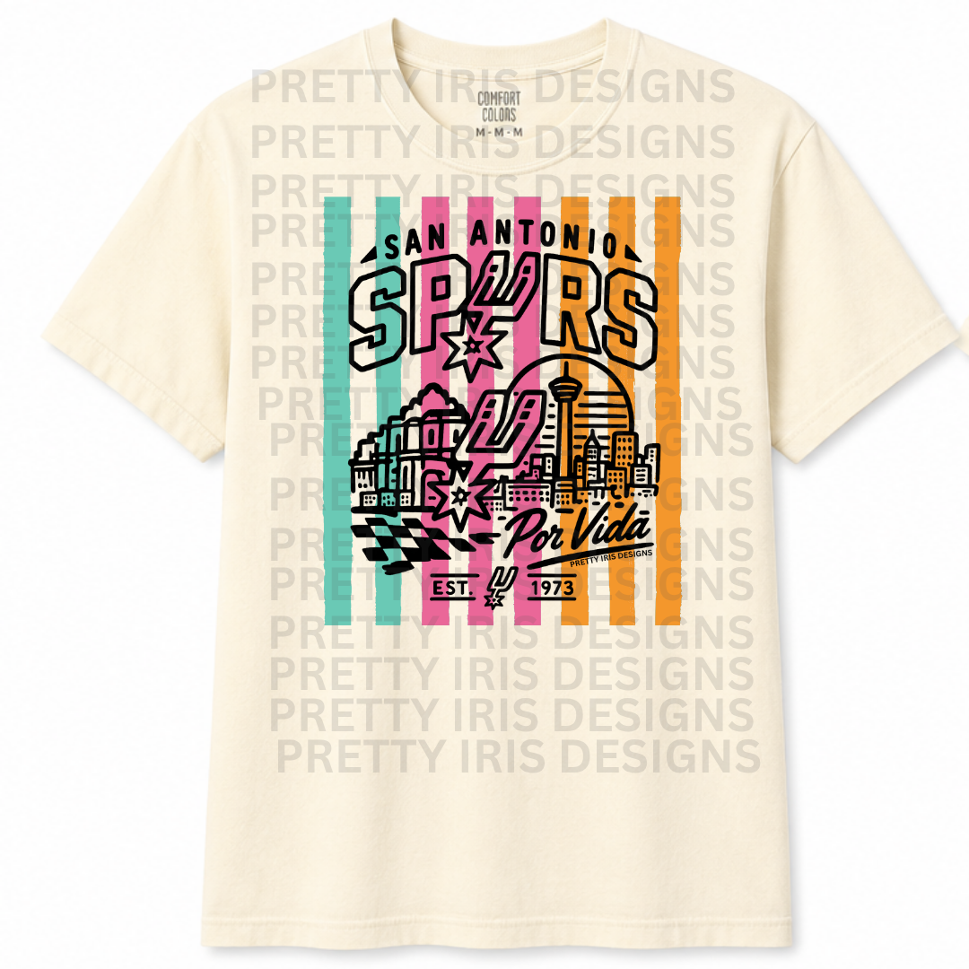 Striped Retro spurs cream T-Shirt