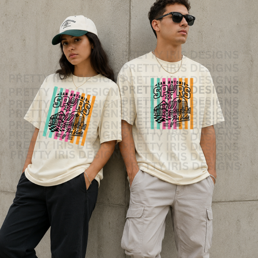 Striped Retro spurs cream T-Shirt