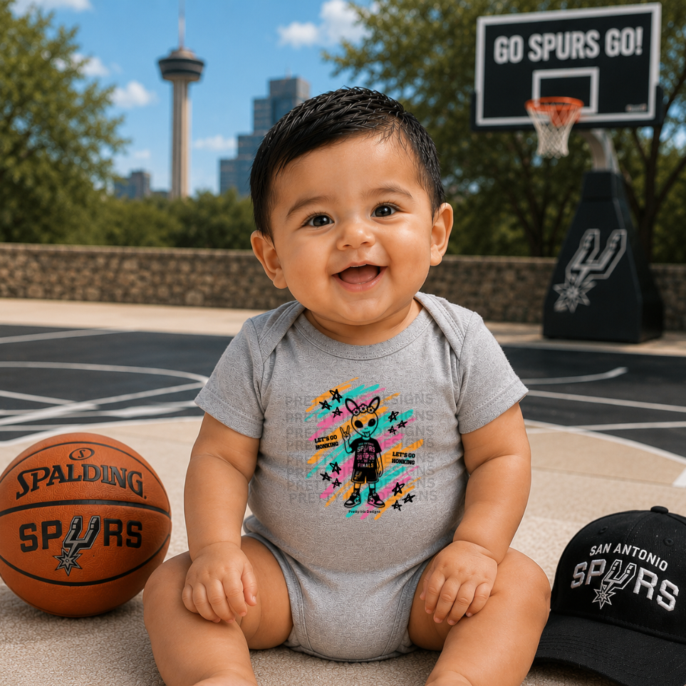 Alien Spurs, gray Baby Onesie