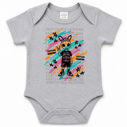 Alien Spurs, gray Baby Onesie