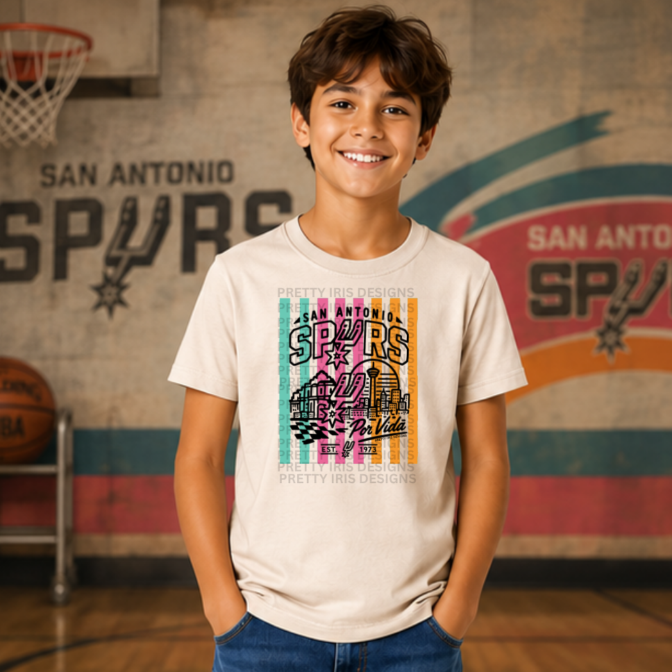 Striped retro unisex youth T-shirt ￼