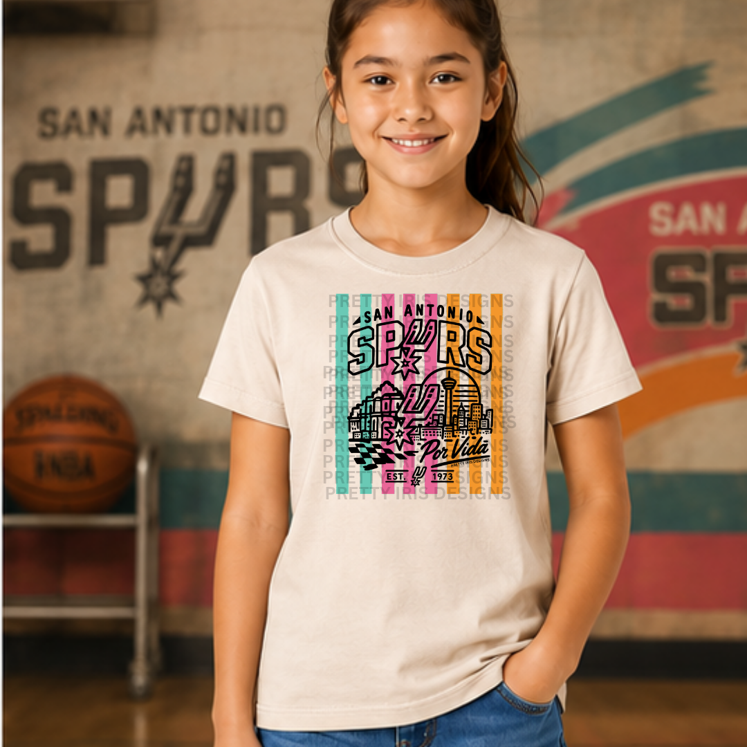 Striped retro unisex youth T-shirt ￼