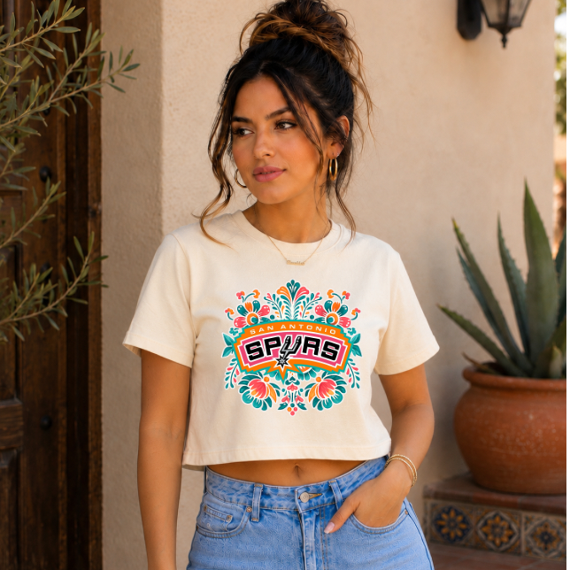 Floral Spurs women’s crop top