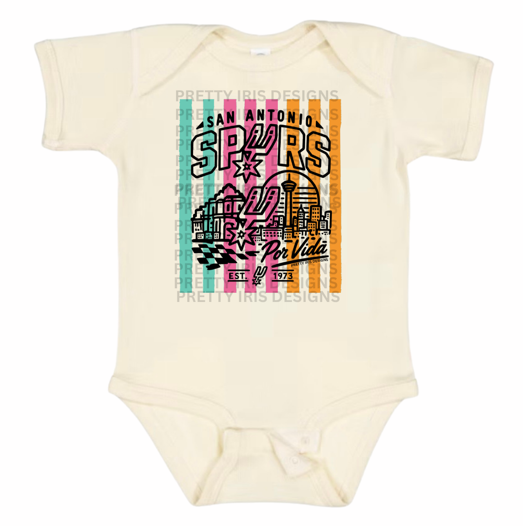Striped Retro baby onesie