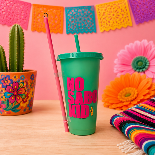 No Sabo kid two tall plastic cup