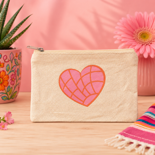 Heart concha, pencil bag/makeup bag