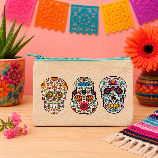 Sugar Skulls pencil bag/makeup bag ￼
